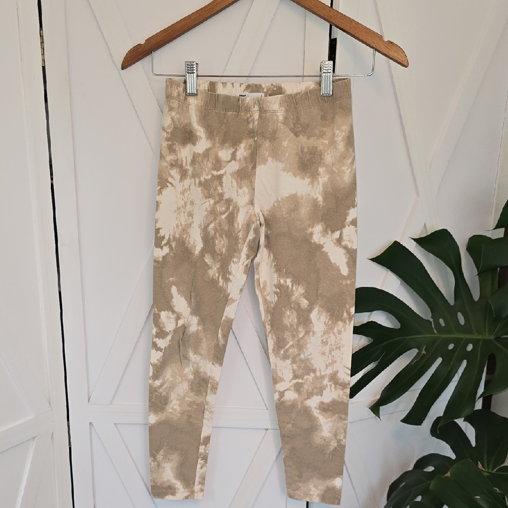 Epic Threads Tan and Cream Leggings with Tie-Dye Pattern